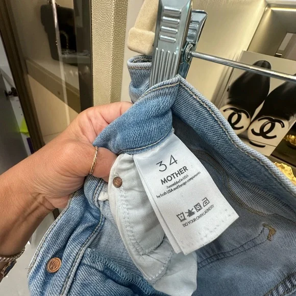MOTHER Light Blue Ankle Jeans  Size 34 - Picture 4 of 7